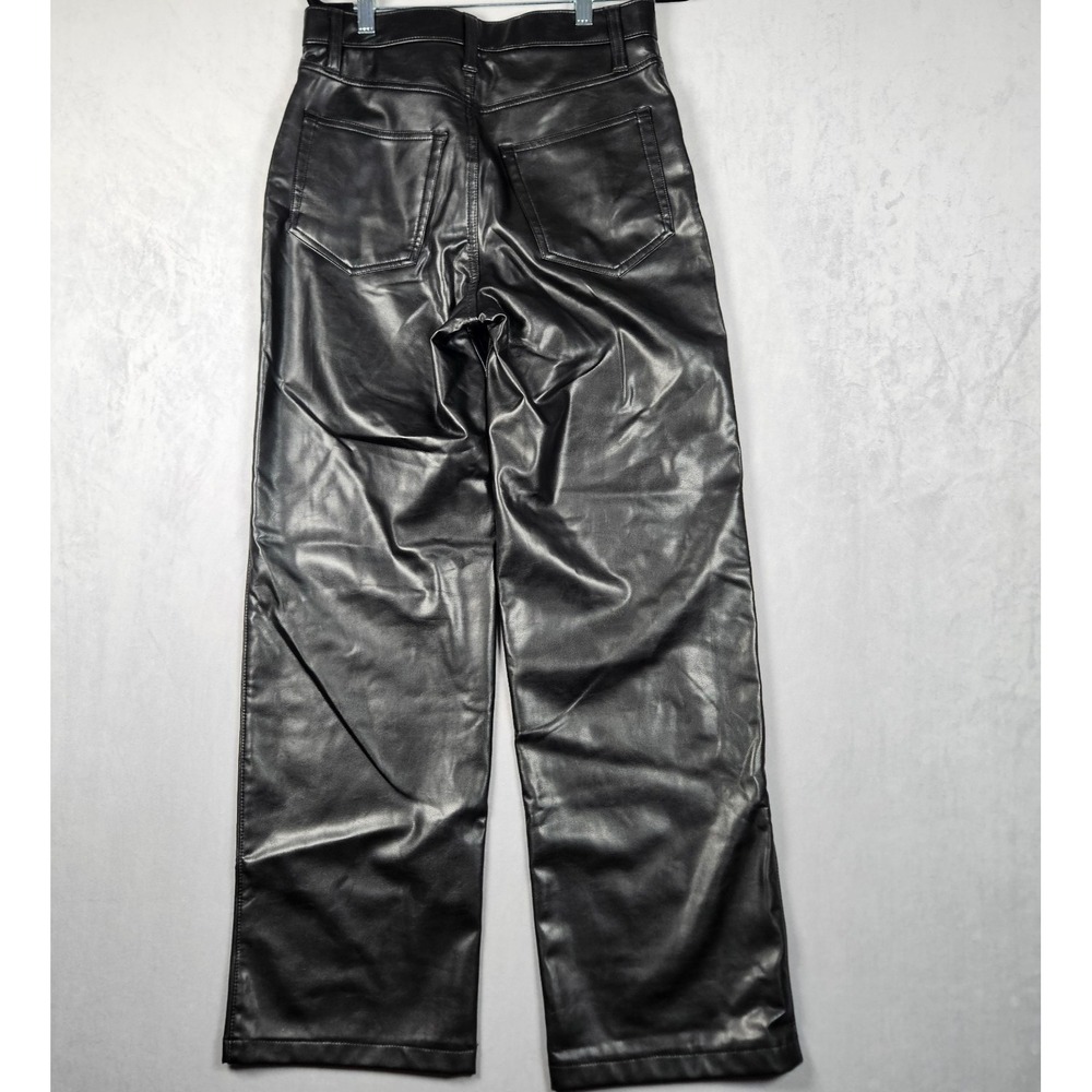 Abercrombie & Fitch Pants Womens 29/8 Black Faux Leather Ultra High Rise - Picture 2 of 10